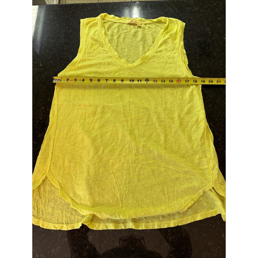 Fresh Produce Linen Jersey Tank Top Yellow Shirt Coverup Lightweight Tunic Sz M - Picture 4 of 6